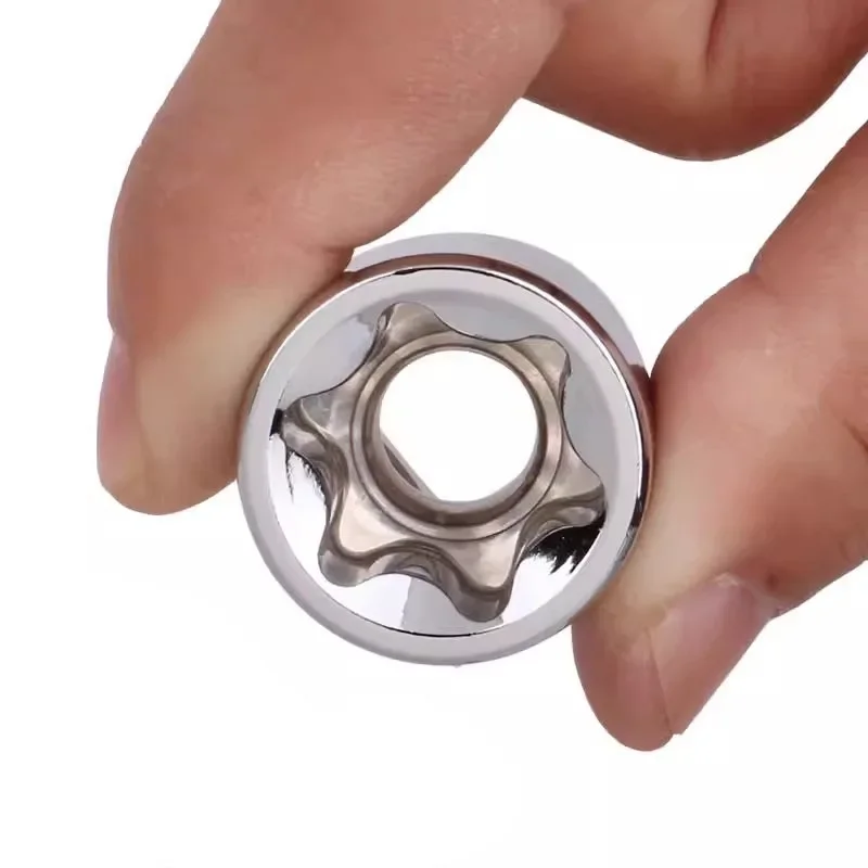 1/4 "Drive Tipo E Testa a bussola Cr-v Lega Tipo a stella Prese Chiave a cricchetto Testa E4 E5 E6 E7 E8 E10 Riparazione automatica Utensili manuali