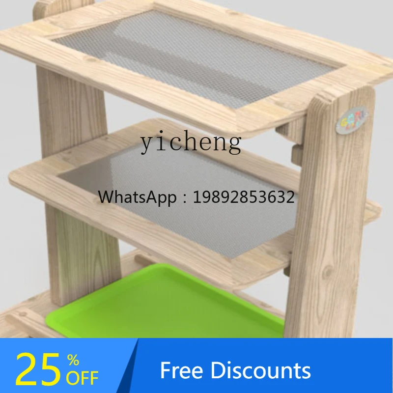AF  Kindergarten Outdoor Wooden Sand  Water Wall Tilting Sand Cart Crane Ferris Wheel Sand Play Balance