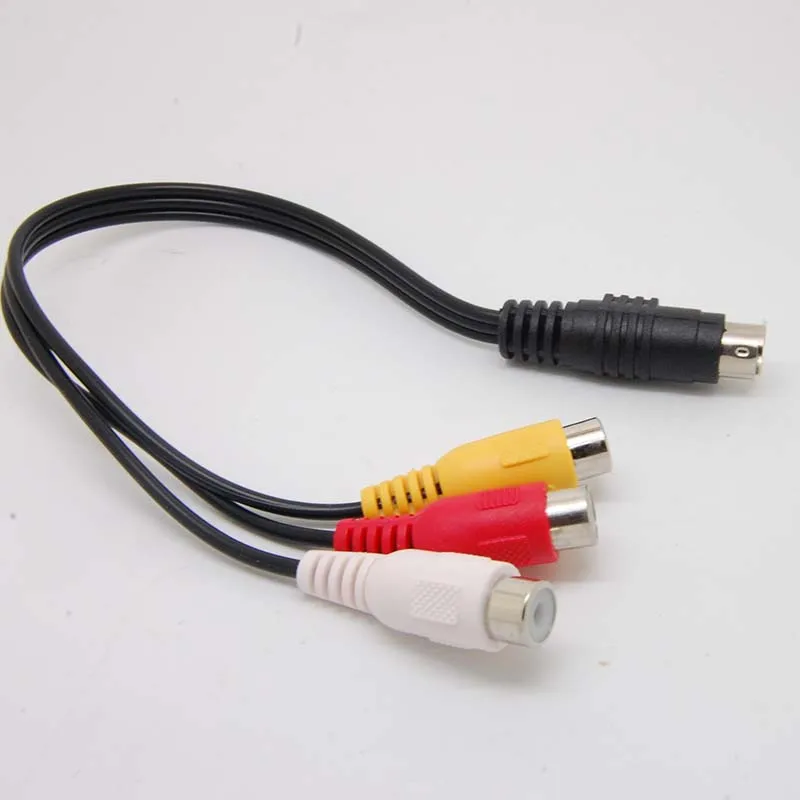 7 Pin S-video male to 3 RCA Female video adapter cable new