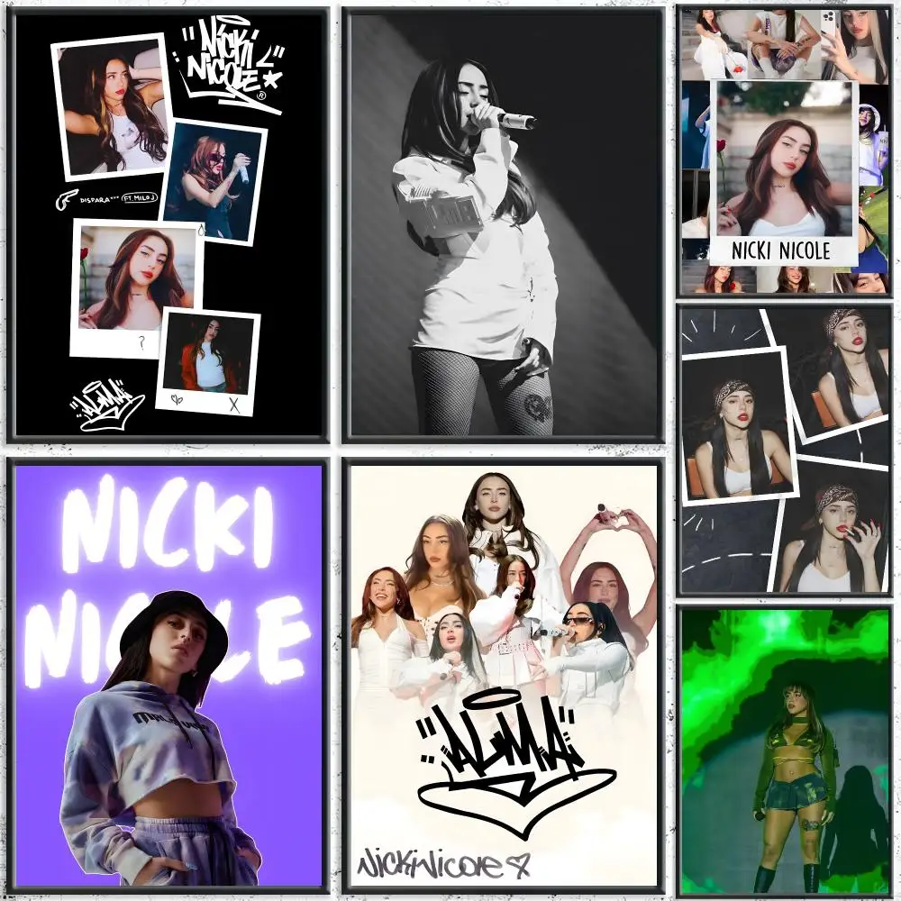 Trendy Singer N-Nicki NicoleS Poster HD Self-Adhesive No Residue After Removal Ideal for All Kinds of Wall Decor