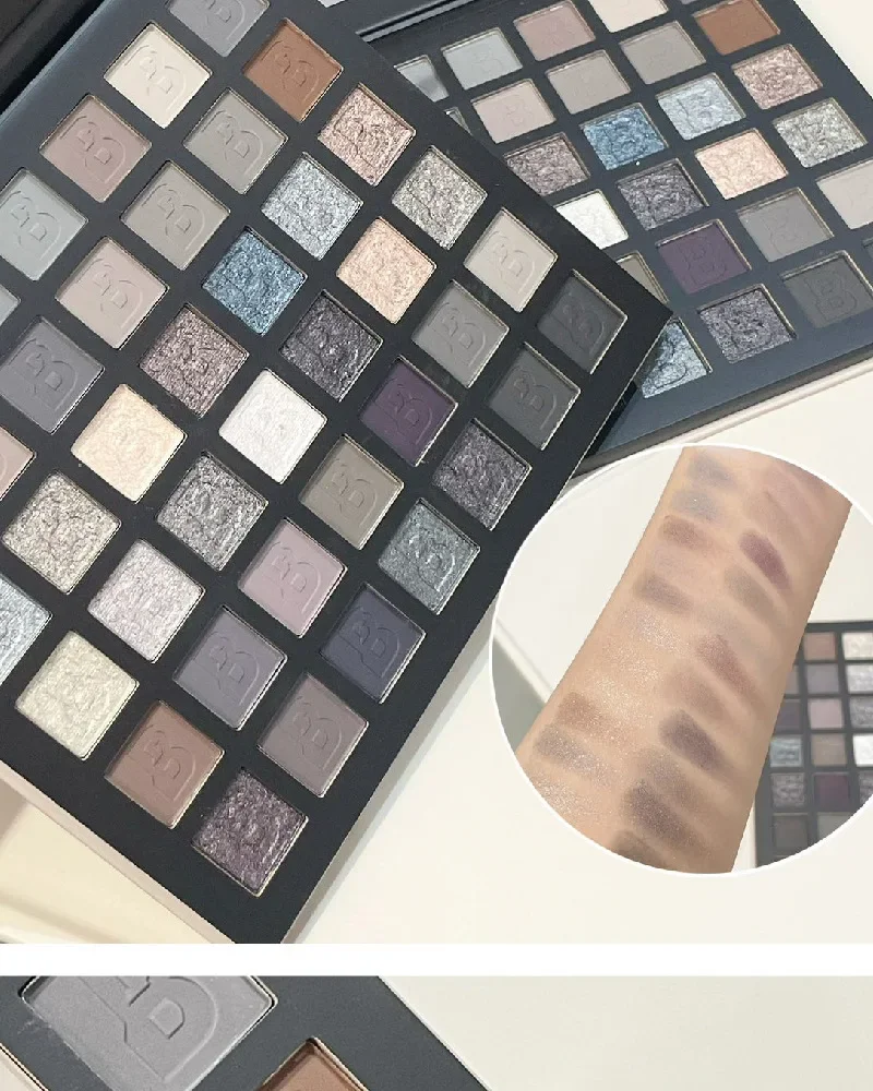 DIKALU Punk smoky Palette di ombretti a 42 colori Ombretto europeo chiaro Palette completa Grigio cemento Perlina opaca nera scura