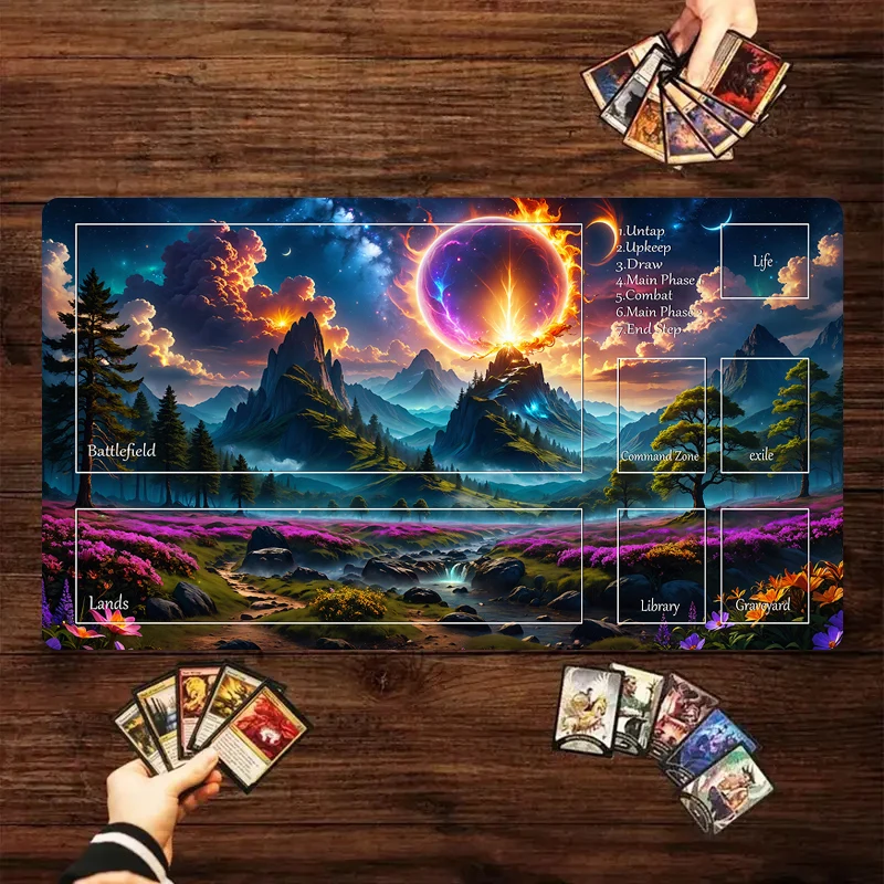 Gaming Mouse pad Magic play mat Playmat Rules Zones TCG CCG PlayMats Compatible for Trading Card Game Two-player final game