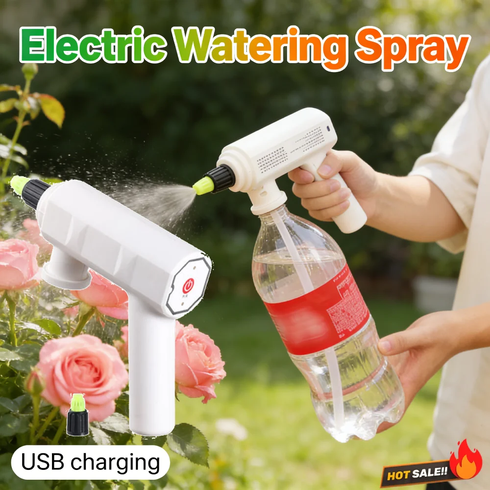 Electric Watering Can Indoor Outdoor Handheld Electric Spray Bottle Plants Flower Spray Bottle Water Mist Sprayer Garden Tools