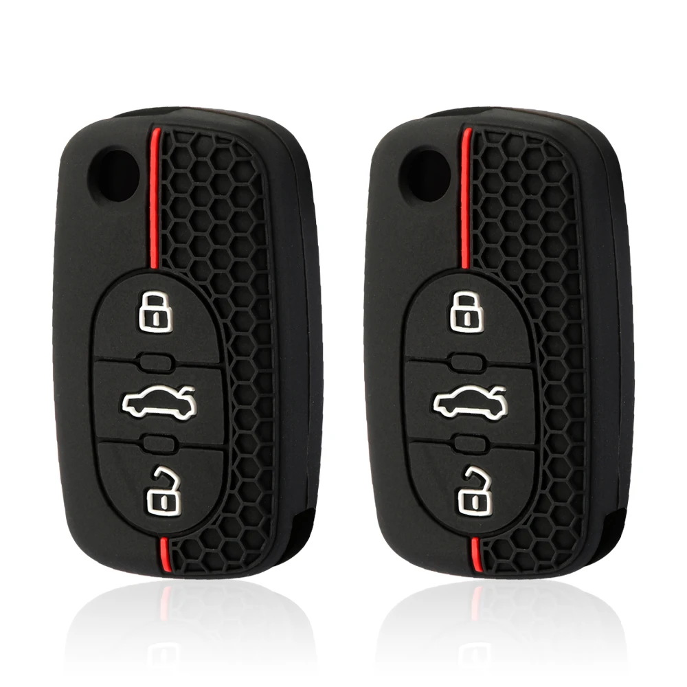 

3 Buttons Remote Holder Silicone Car Flip Key Fob Cover Case for Audi A2 A3 S3 A4 S4 A6 S6 RS6 A8 Tt Key Protection Accessories