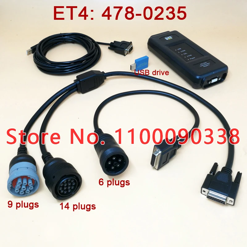 478-0235 Caterpillar ET4 Adapter USB Version for cat Truck Diagnostic Tool With cat et 2019A 2021C KEYGEN plus 14pin cable