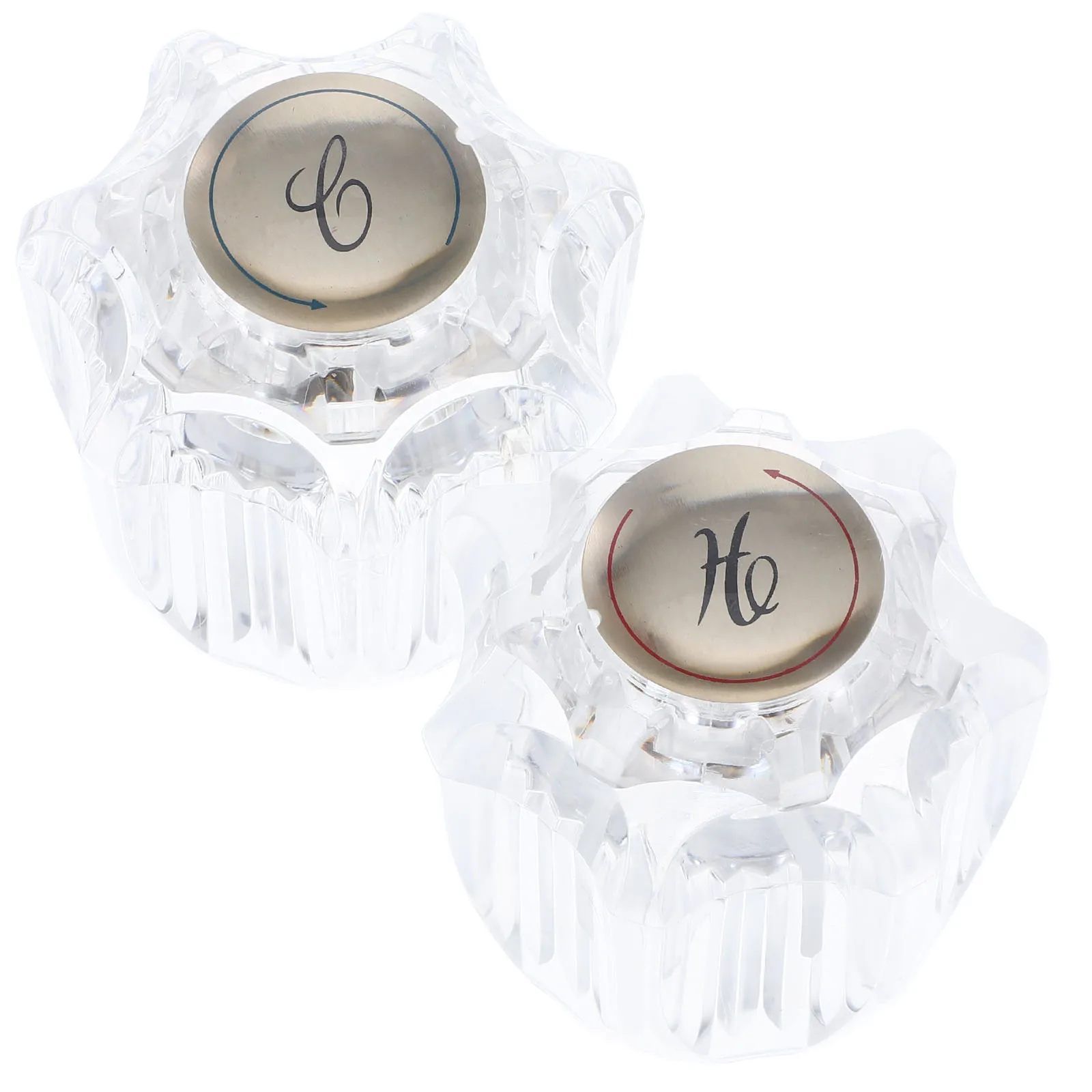

2pcs Handles Universal Bathtub Knobs Faucet Index Buttons Abs Replacement Shower Valve Handle Plastic Hot Cold