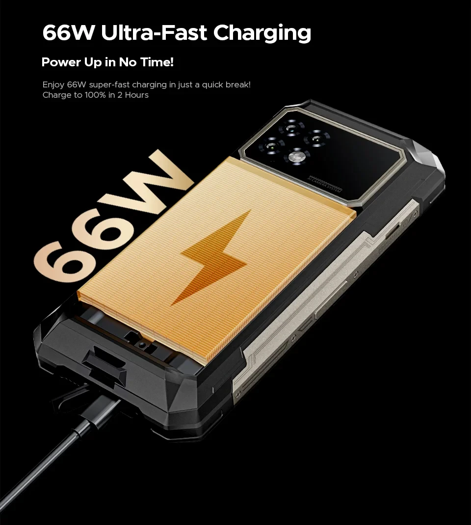 DOOGEE S200 Max Rugged Phone 6.72” 120Hz 1.32" Rear Display Telephon Portable 36GB+512GB 22000mAh 66W Smartphone Android 15 NFC