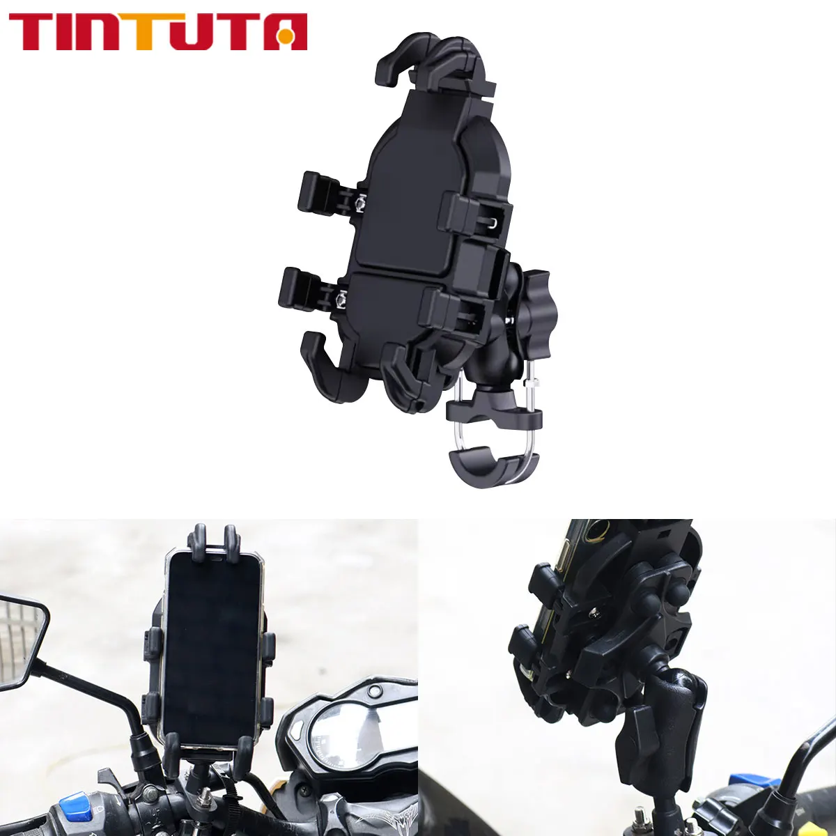 Mobile Phone Holder With Shock Absorber Module Adjustable at Any Angle for Motorcycle Scooter ATV bike Cell Gps Phone Bracket