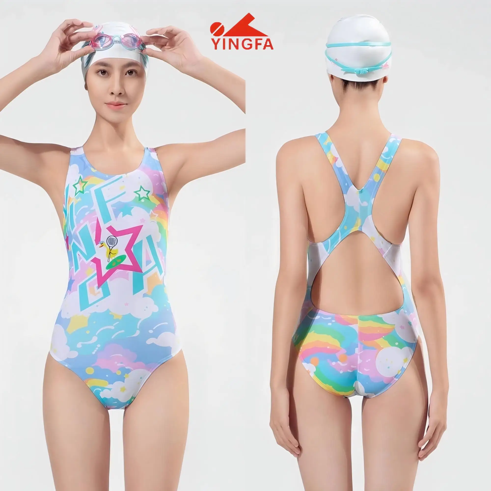 

Yingfa Racing Swimsuit Anti-Chlorine Women Professional Training Swim Suits Competition Athletic Swimsuit Surfing Bathing Suit