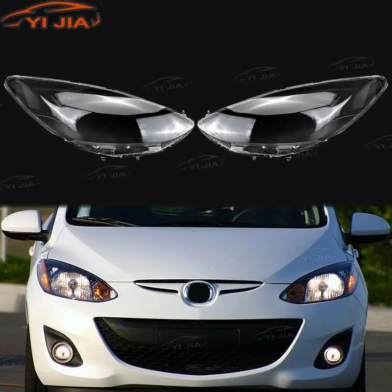 

Transparent 2 Cover Lampshade Cover Mazda 111 M2 Front Headlight Car For 2007-2012 Shell Lens Headlamp
