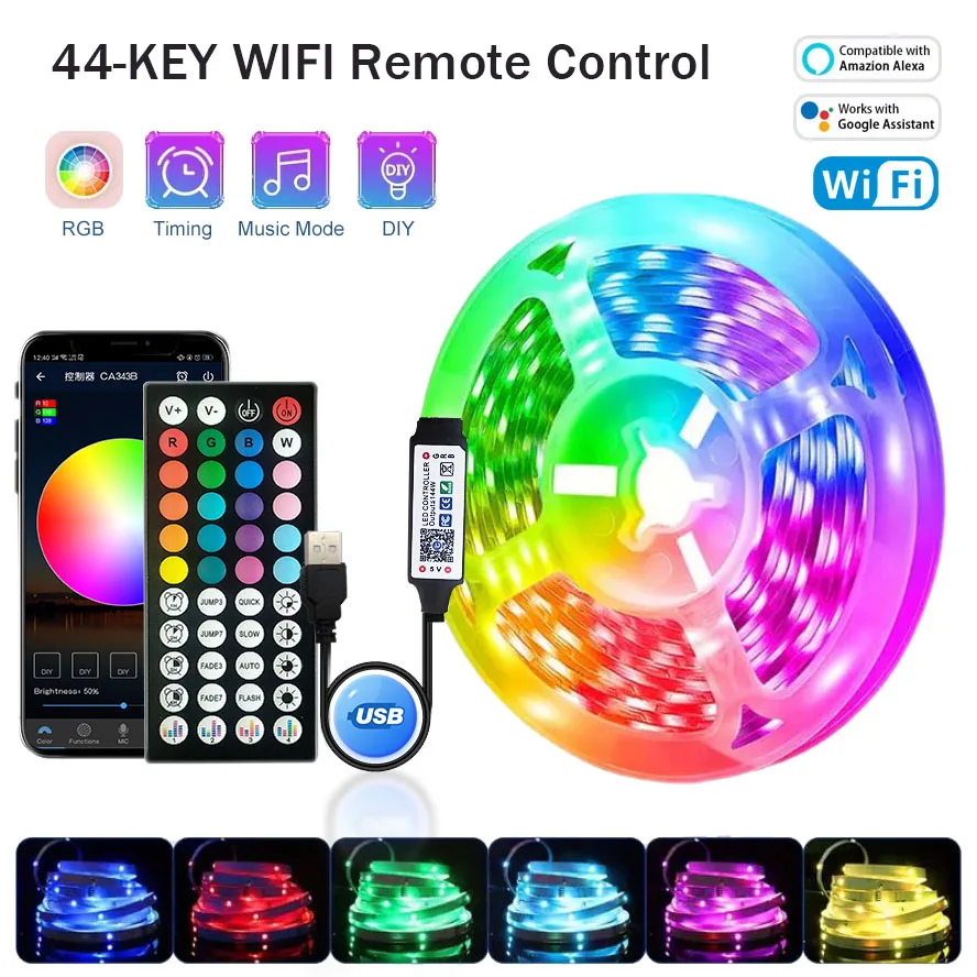 RGB Led Strip Lights 5m 10m 20m 30m Led Room Light with APP Control Flexible Ribbon Luces Led Tape for Room Bedroom Decoration, image 9