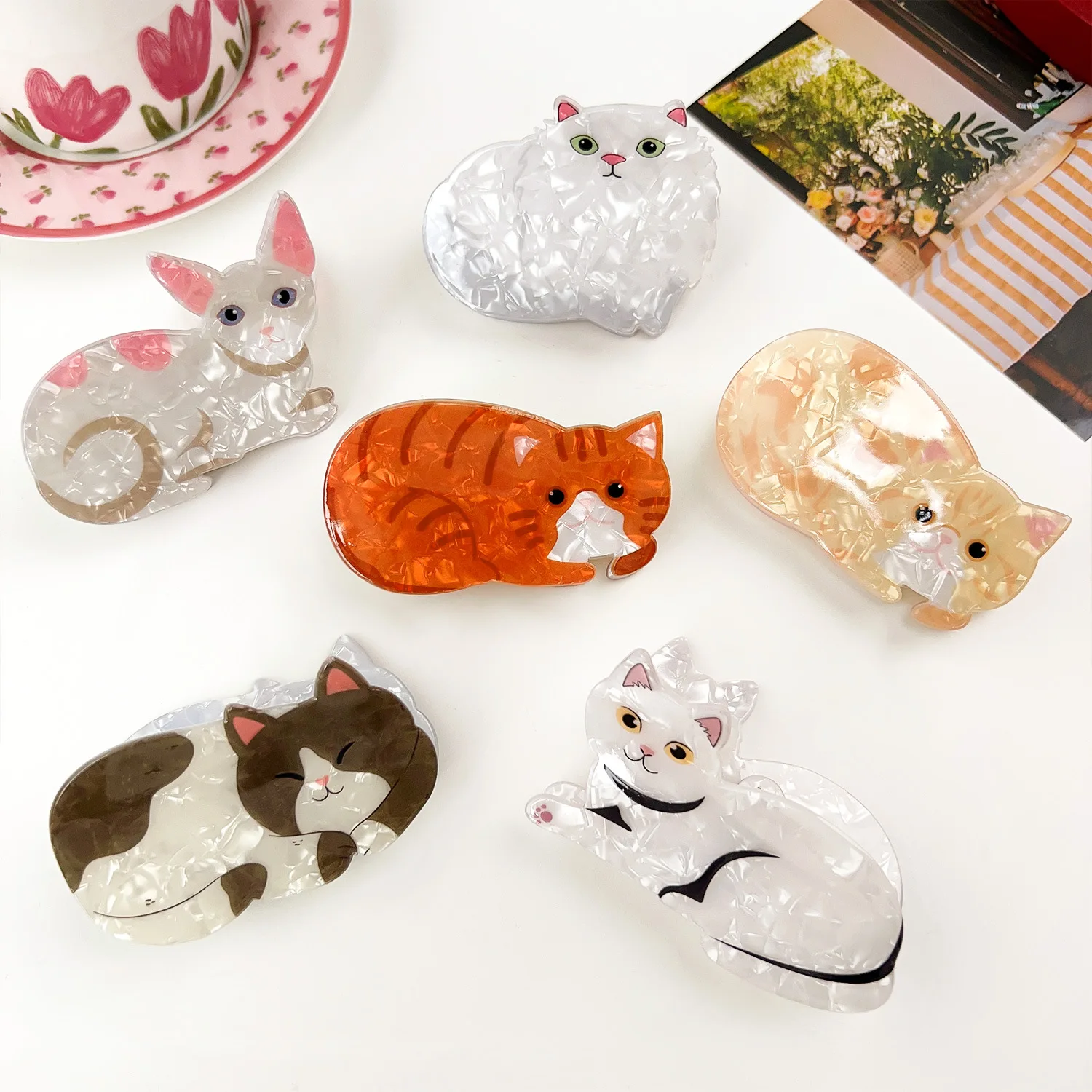 

New Cute Kitten Hair Claw Cartoon Animal Sweet Claw Clip Funny Orange Cat Hair Clip Shark Clips for Women Girls Hair Accessories