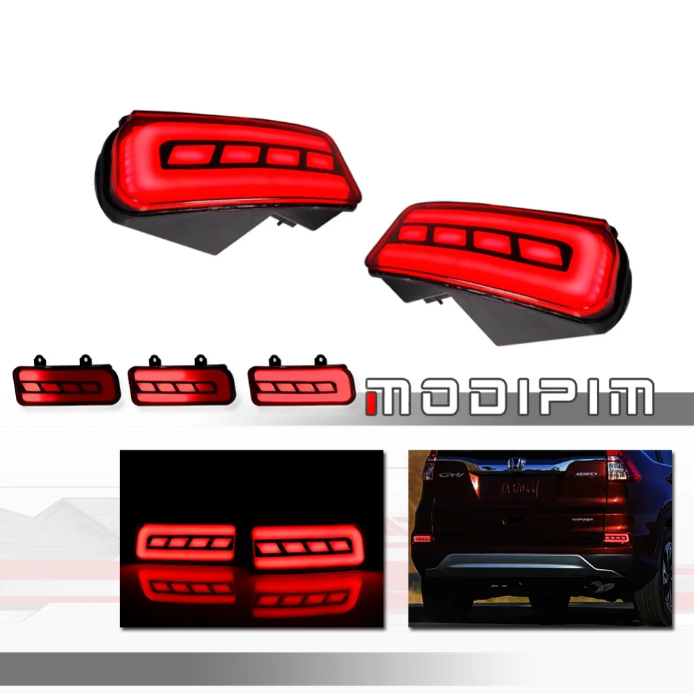 

Red LED Car Rear Bumper Reflector Lights For Honda CRV CR-V 2015 2016 Tail/Brake Light Rear Fog Light Dynamic Turn Signal Light