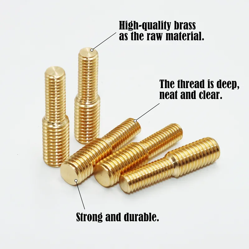 Brass Double Head Transfer Endless Reducing Screw Thread M3 M4 M5 M6 M8 M10 Adapter Male-Male Conversion Adjusting Computer Bolt