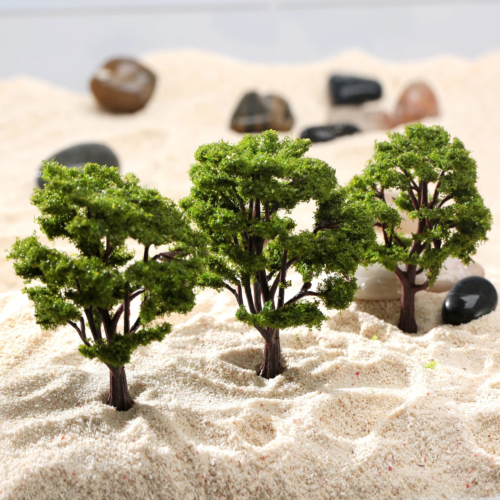10pcs/set Green Tree Model HO/N 11/9cm Wargame Railway Scenery Park Mini Garden Layout Plant Landscape Scale 1:100 -1:150 Decor