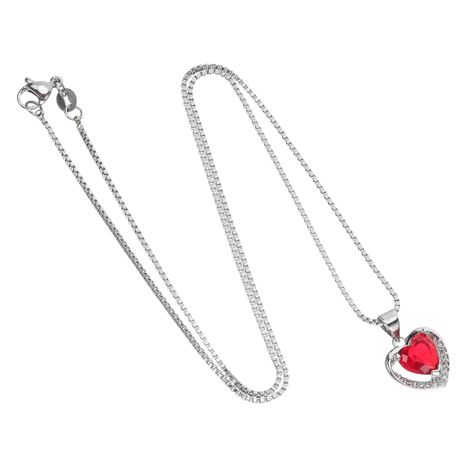 

Rhinestones Colorful Necklace Miss Copper Heart Choker Necklaces for Women