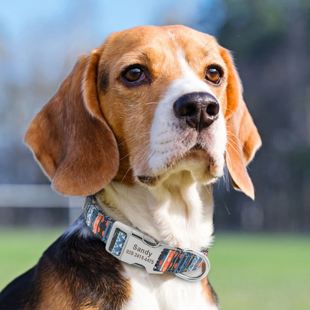 Custom Dog Collar Personalized Pet Dog ID Name Tag Accessories Collars Small Medium Large Nylon Engraved Puppy Dogs Collars S-L
