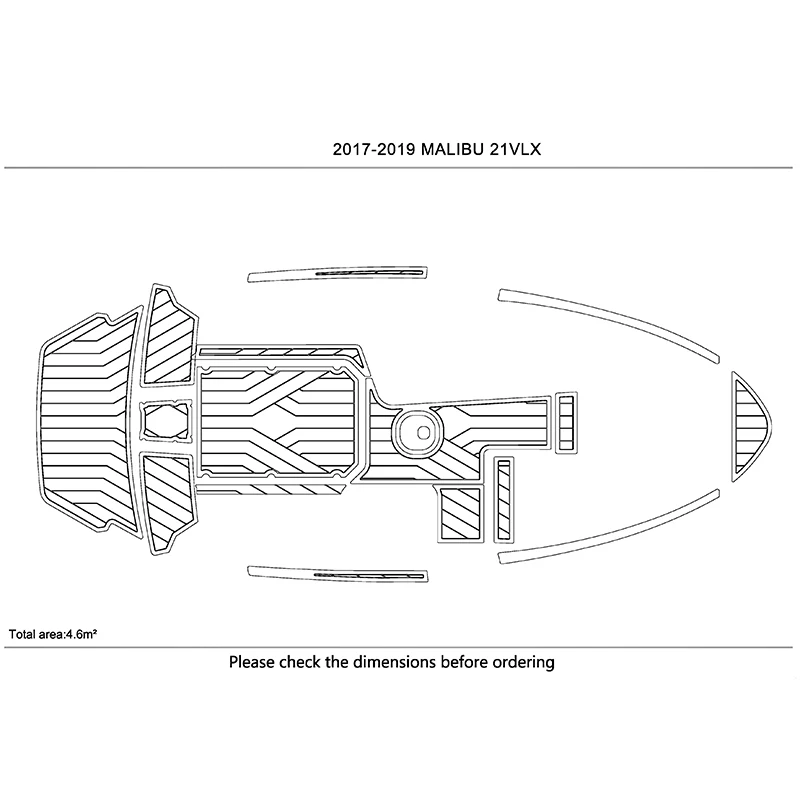 

2017-2019 MALIBU 21LVX Cockpit swimming platform Pads 1/4" 6mm EVA Teak Faux teak deck carpet