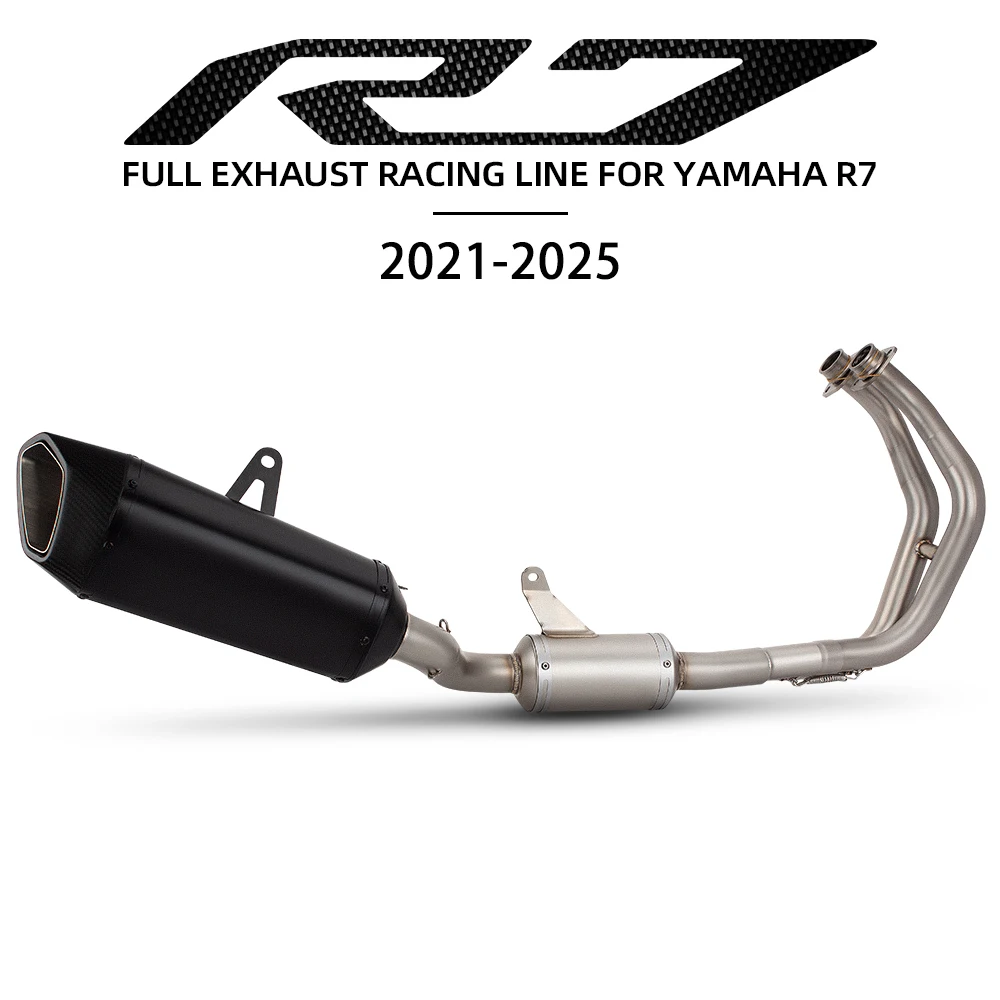 XSR700 exhaust header tube High Performance Muffler For Yamaha R7 2021-2026 MT07 FZ07 XSR700 2014-2024 Motorcycle Exhaust System