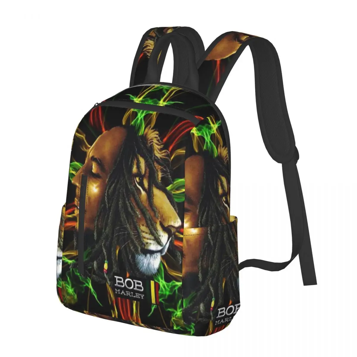 Jamaica Singer Reggae Rock Bob Marley Student Backpack School Bag Hiking Travel Daypack for Men Women Bookbag Shoulder Bags