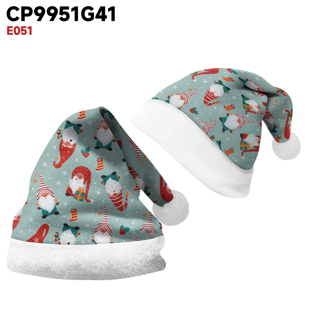 Funny white bearded cartoon Santa Claus warm Christmas hat, high-quality warm and comfortable