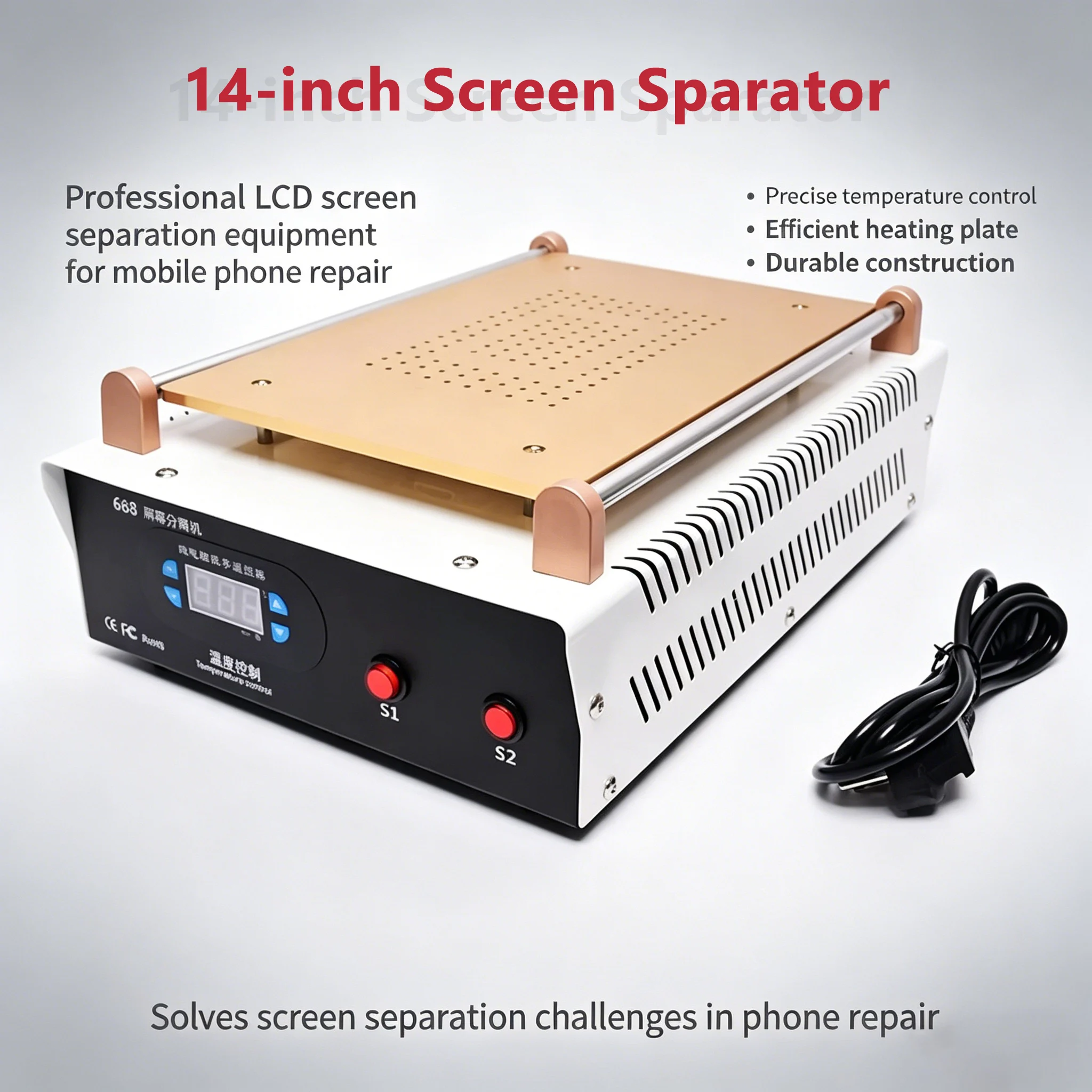 Large Suction Heating Plate LCD Screen Separator 14 Inch Vacuum Pump Welder Microcomputer Constant Temperature Phone Repair Tool