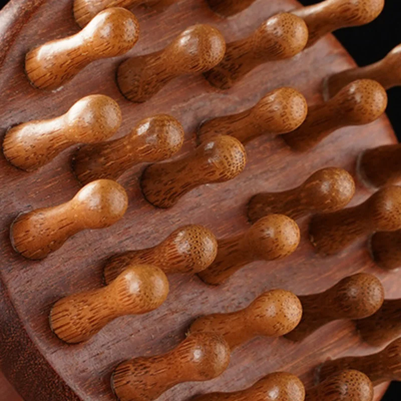 

Natural Sandalwood Therapy Massage Comb Scalp Head Massager Circular Tooth Guasha Scraping Body Massager Multi-Functional