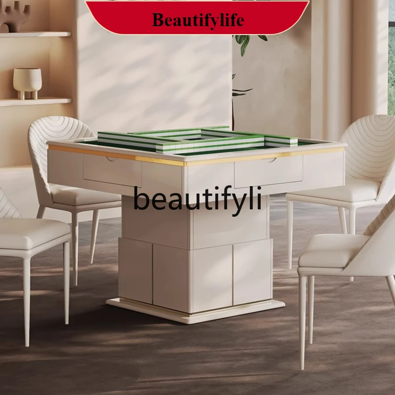 

G1218 Lifting electric household rock slab automatic dining table coffee table mahjong machine integrated multi-function