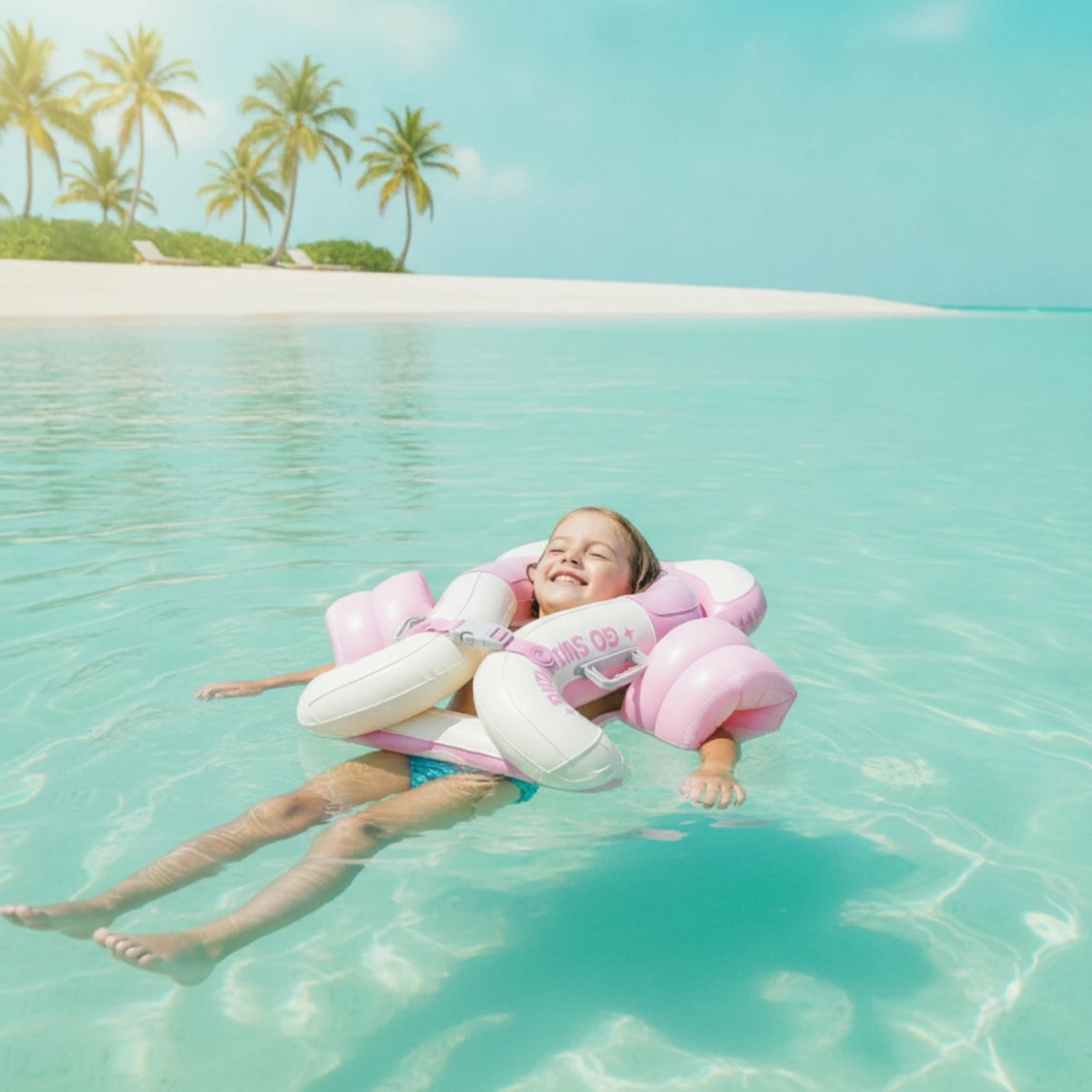 Inflatable Swim Vest Buoyant Swim Vest with Handles Buoyancy Aid Comfortable Life Jacket Easy to Put on and Remove for Children