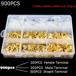 Box Insulated Male Female Wire Connector 2.8/4.8/6.3mm Electrical Crimp Terminals Termin Spade Connectors Assorted Kit