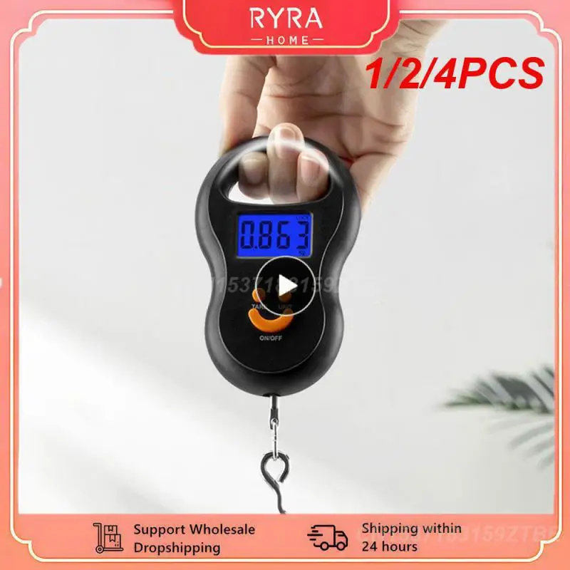 1/2/4PCS Electronic 50Kg 10g Hanging Scale LCD Digital Scale BackLight Fishing Weights Pocket Scale Luggage Scales kitchen Fruit