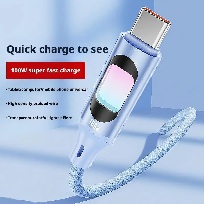120W Hollow Colorful Luminous Data Cable Fast Charging USB-C Cable For IPhone 15/16, Honor E3K8