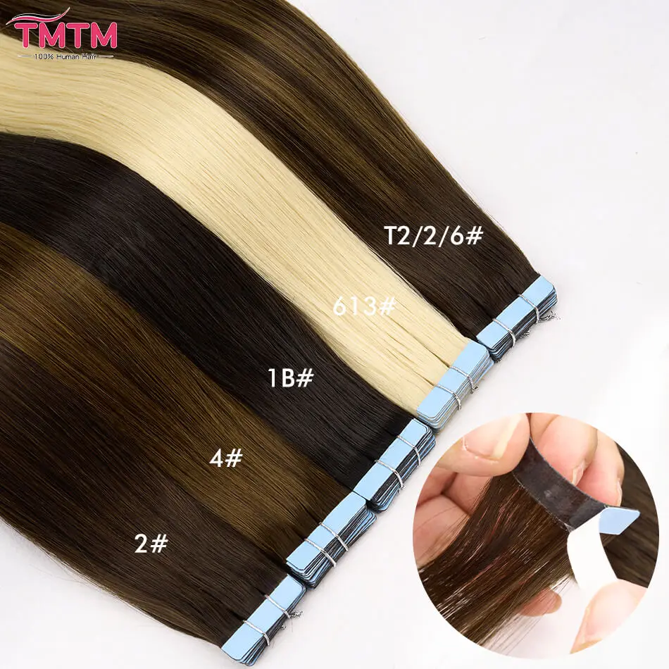 

Brown Color Tape In Hair Extensions Real Human Hair Straight 100% Human Fusion Hair 20 Pcs/pack Natural Human Hair Extensions