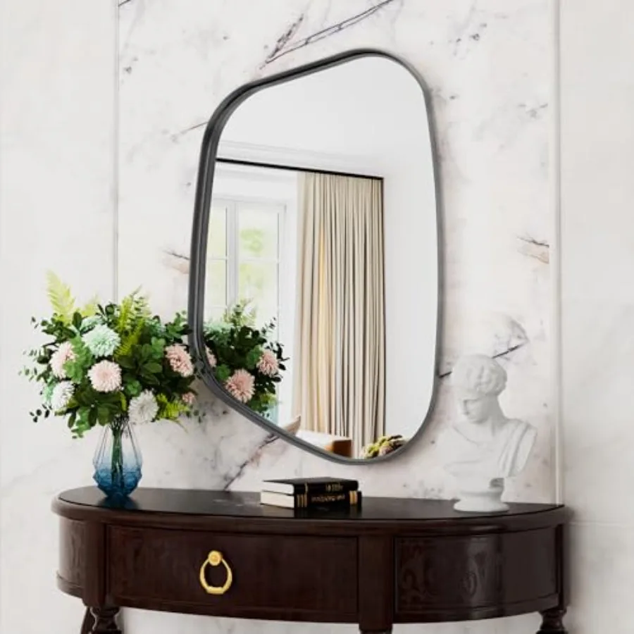 

Irregular Wall Mirror 24"x36" Bathroom Mirrors Asymmetrical Artistic Decorative for Living Room Bedroom Bathroom Hallway Entryw