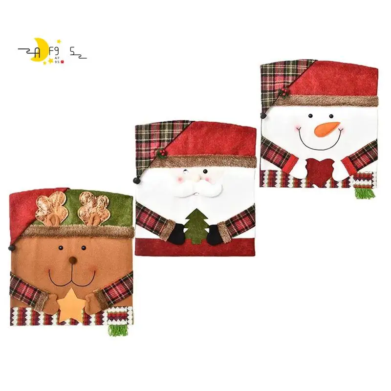 AF95-عيد الميلاد كرسي مجموعة الديكور كرسي مجموعة البراز تمثال غطاء كرسي المطبخ مطعم عيد الميلاد الديكور #1