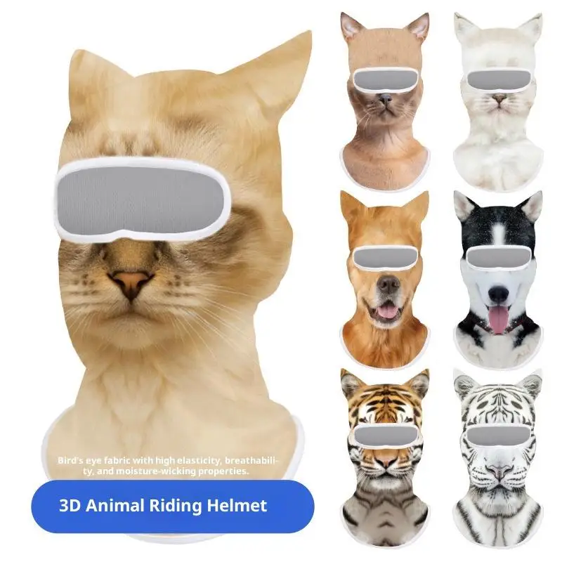 1 قطعة بالاكلافا الحيوان دراجة نارية موتوكروس التزلج على الجليد قبعة ثلاثية الأبعاد القط تزلج بالاكلافا الحيوان الوجه تغطي كامل الوجه هود قناع #2