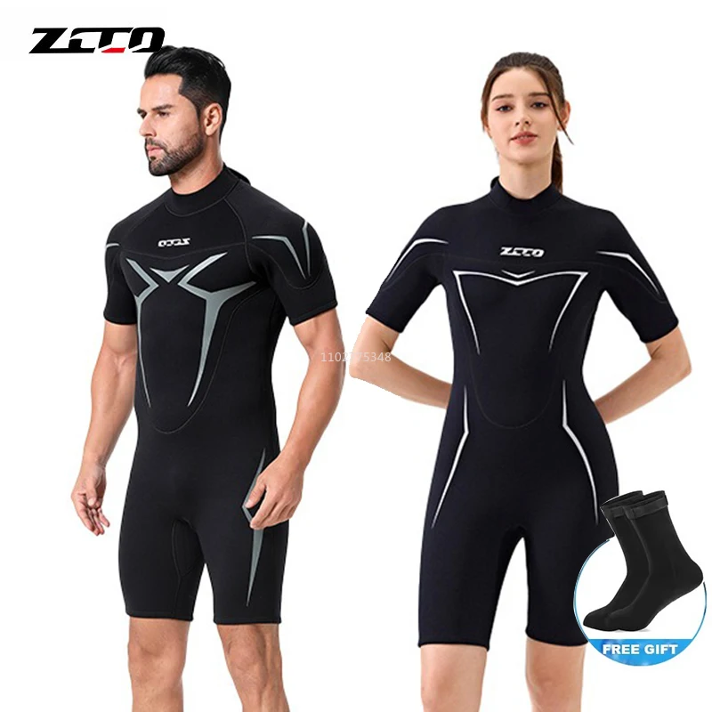 

Mens Shorty Wetsuit Women 3mm Neopreno Diving Suit Back Zip Thermal Swimsuit Scuba Diving Surfing Swimming Kitesurf Wet Suit