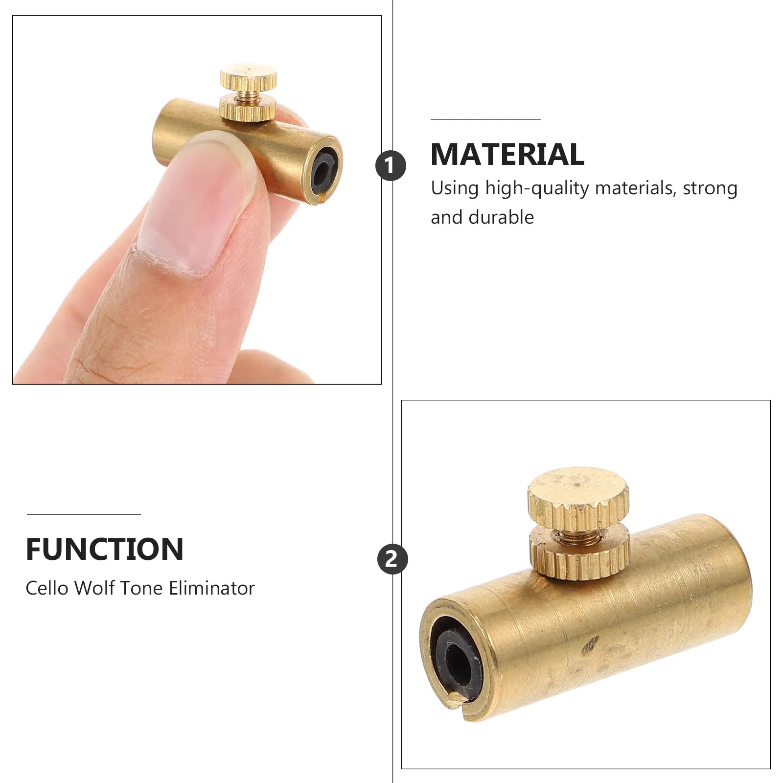 

2 Pcs Cello Wolf Tone Suppressor Adjustment Knob Violin Tuner for Instrument Accessories Copper Strings