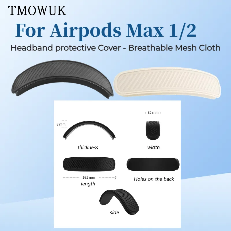 

Multiple colors Silicone Headband Cover Washable Headband Cushion Protective Cover for Airpods Max 1/2 Wireless Headset TOMWUK