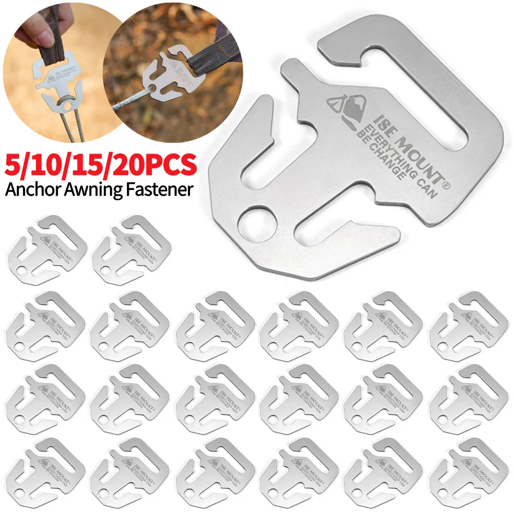 

5/10/15/20 шт., якорная застежка для тента, фиксирующая пряжка для тента из нержавеющей стали, плотная веревочная пряжка, аксессуары для походов и кемпинга