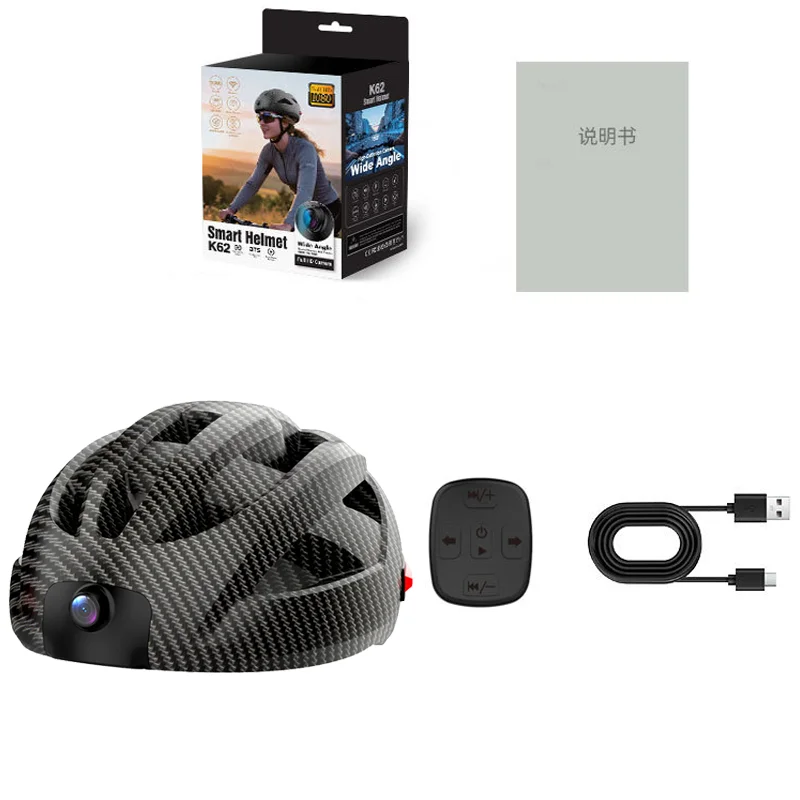 Smart Bluetooth Cycling Helmet with 1080P Camera Bicycle Cycling Equipment Video Recorder Helmet with Tail Light for Bike Riding