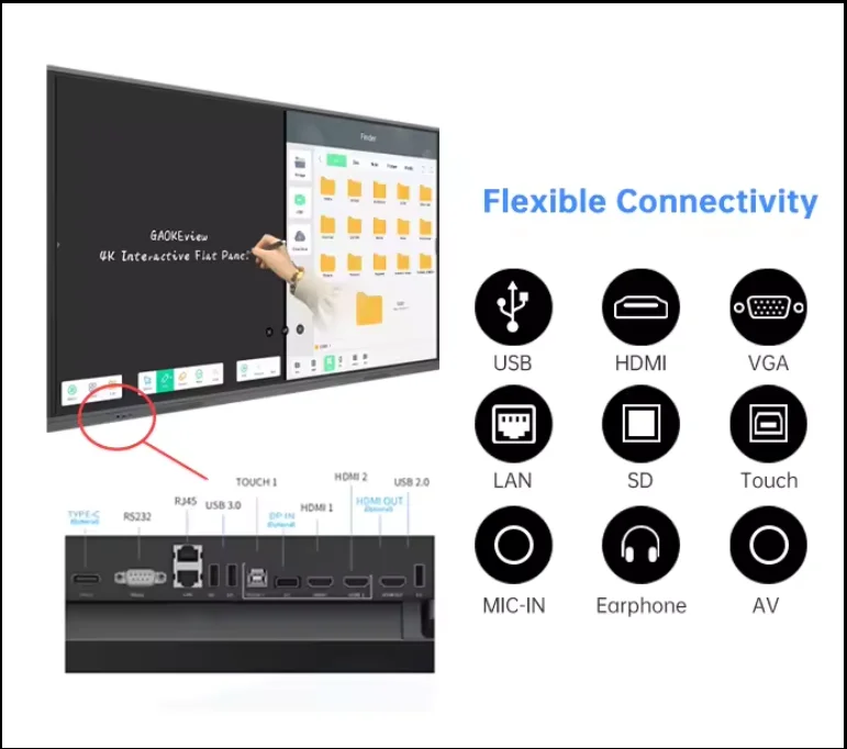 Quadro branco inteligente Nano Blackboard 85 polegadas Touch Screen desenho placa de escrita para ensino