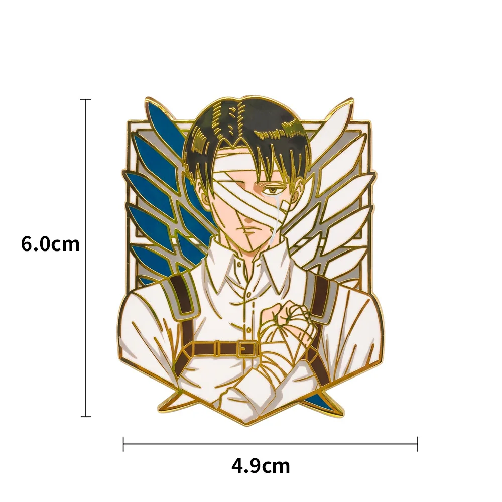 Anime Levi Ackerman Pins Attack On Titan Badge Pendant Shingeki No Kyojin Brooches for Backpack Clothing Lapel Cosplay Toys