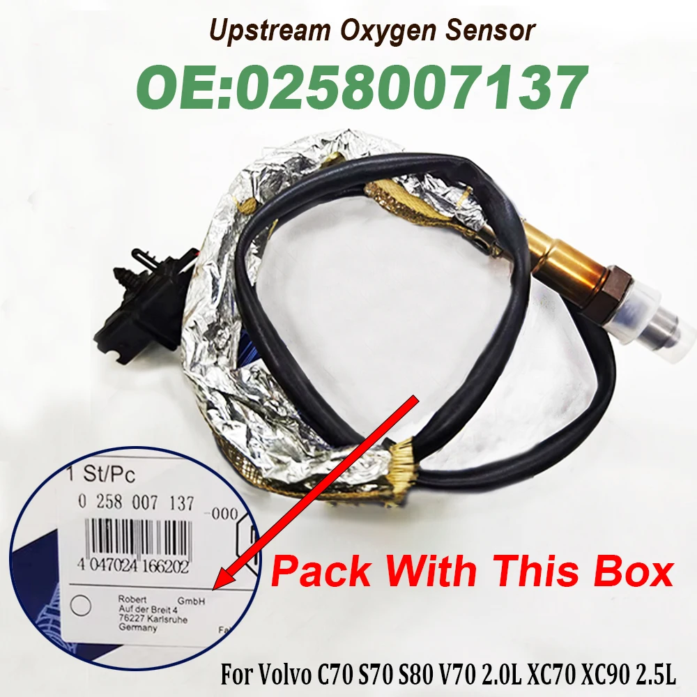 

New 0258007137 Front Lambda Probe O2 Oxygen Sensor 258007137 For V olvo S60 S80 V70 XC70 2000-2010 OE# 8670276 0 258 007 137