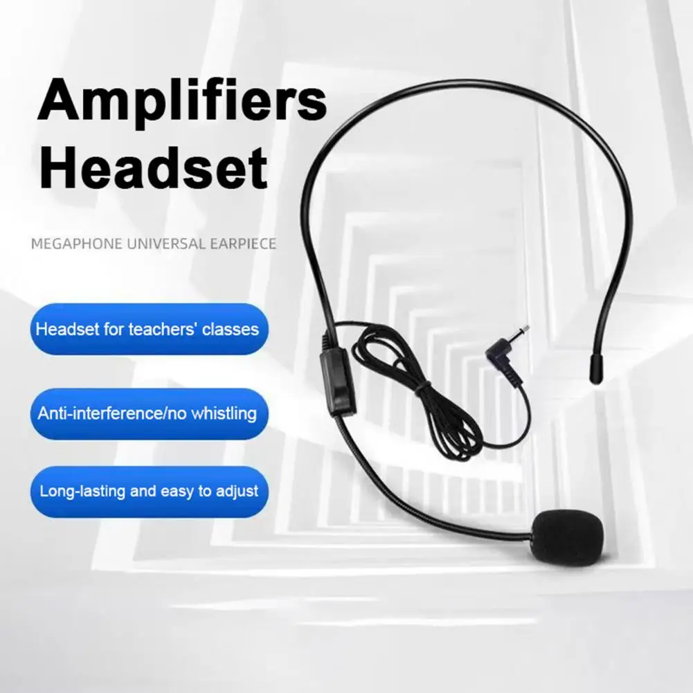 Мини-проводной головной микрофон, чистый звук, шумоподавление, совместимый с большинством усилителей, портативная гарнитура для обучения лекций