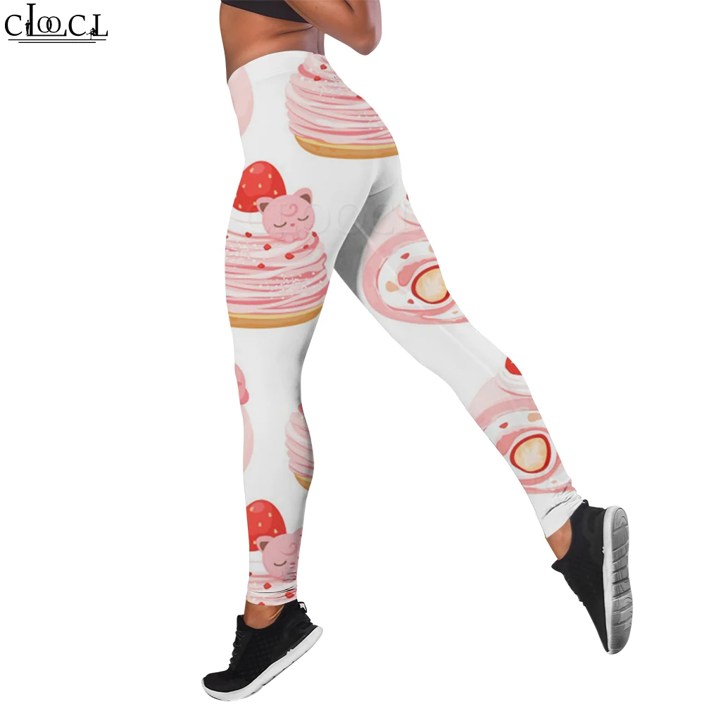 

CLOOCL Fashion Casual News Workout Trousers Women Seamless Legging Lovely Cakes Print Legins Pants Clothing