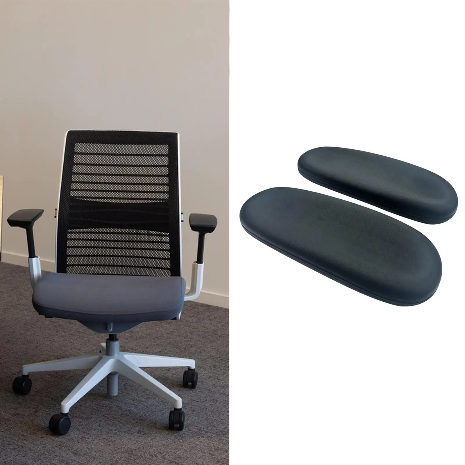 

2Pcs Office Chair Armrest Replacement Pads Arm Rest Covers Nonslip Easy Installation Practical Gaming Chair Arm Cushions