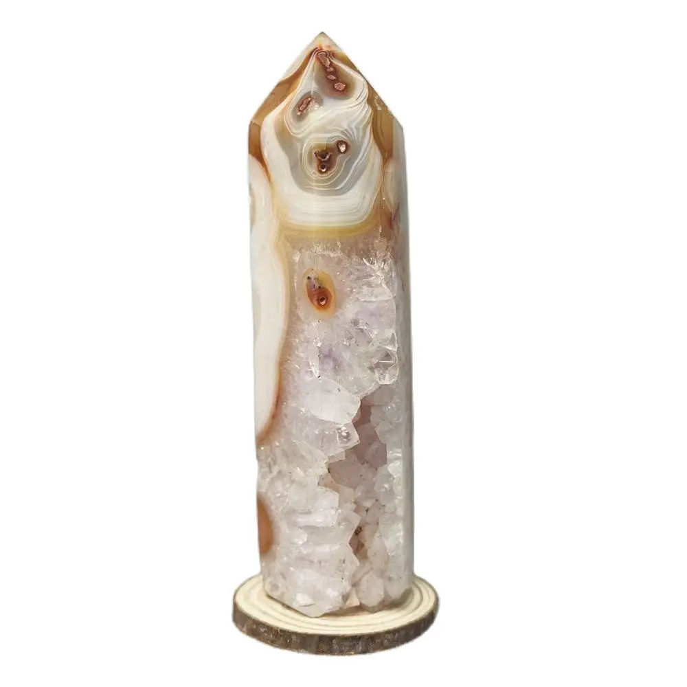 

Natural Stone Carnelian Red Agate Lace Geode Tower Obelisk Spiritual Rock Home Decor Praying For Spiritual Crystal Healing