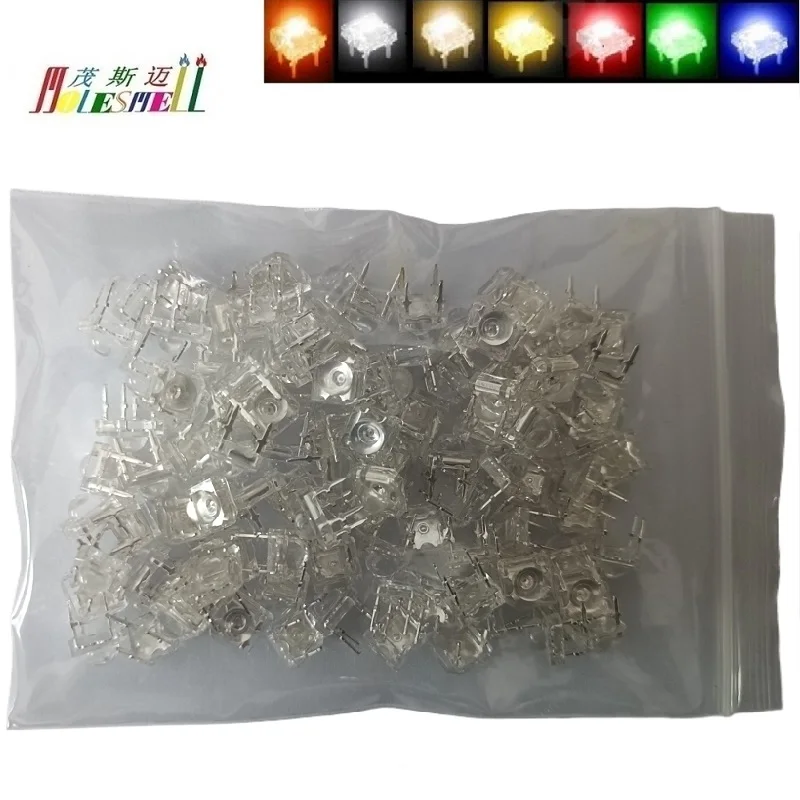 100pcs 5mm 4-Pin Round Piranha LED Red Yellow Blue Green White Orange Warm white Water Clear Lens Light Lamp Superflux Diodes