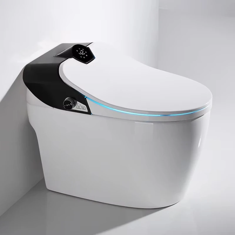 

110V/220V Black and White 2021 New Modern s Trap Bathroom One Piece Electric Bidet Automatic Commode Intelligent Smart Toilet